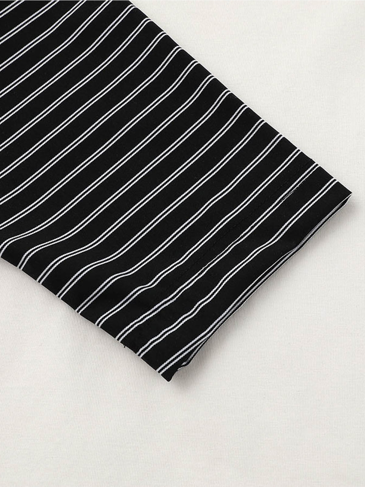 Striped Layered-Look Printed T-Shirt