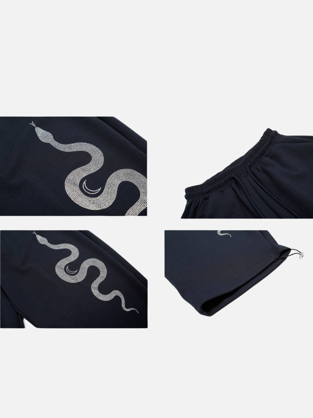 Yılan Baskılı Fleece Astarlı Geniş Pantolon