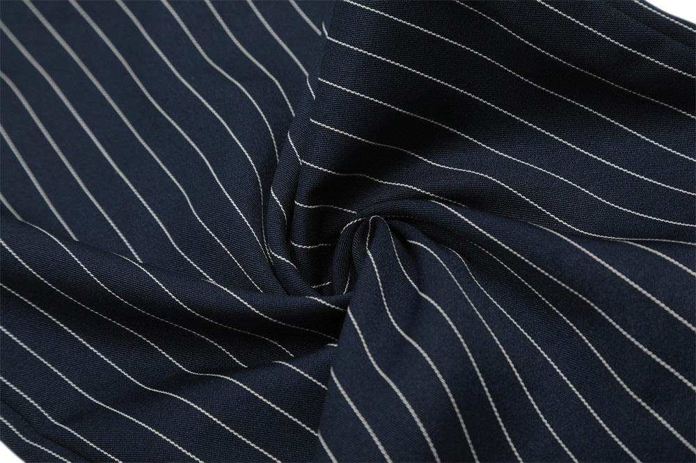Çizgili Patch Detaylı Geniş Paça Pantolon