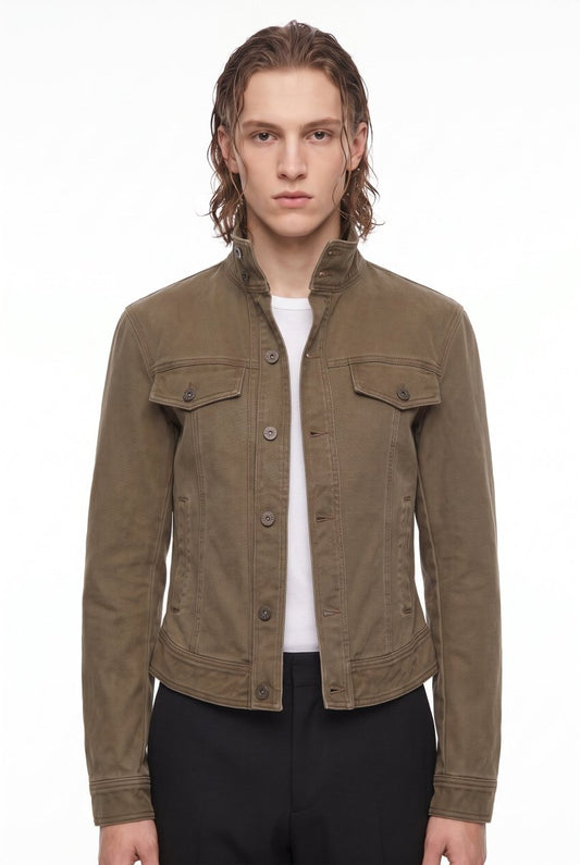 Dik Yaka Denim Ceket