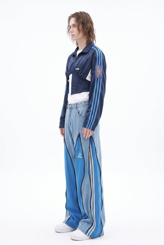 Patchwork Desenli Bol Kot Pantolon