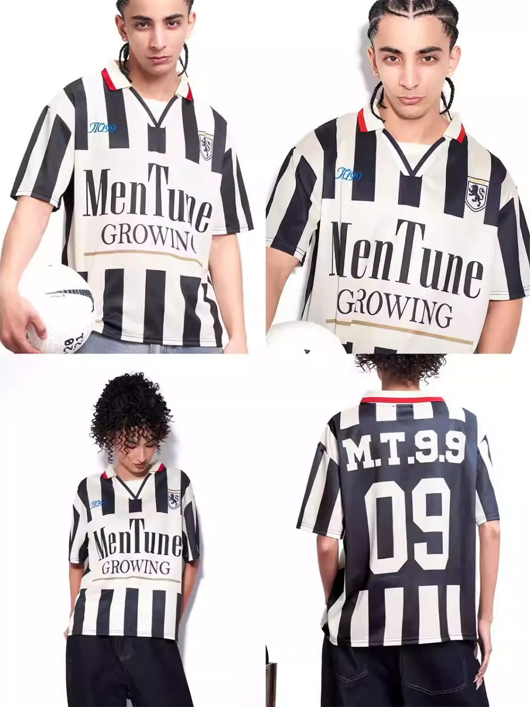 Retro Football Striped Streetwear T-Shirt