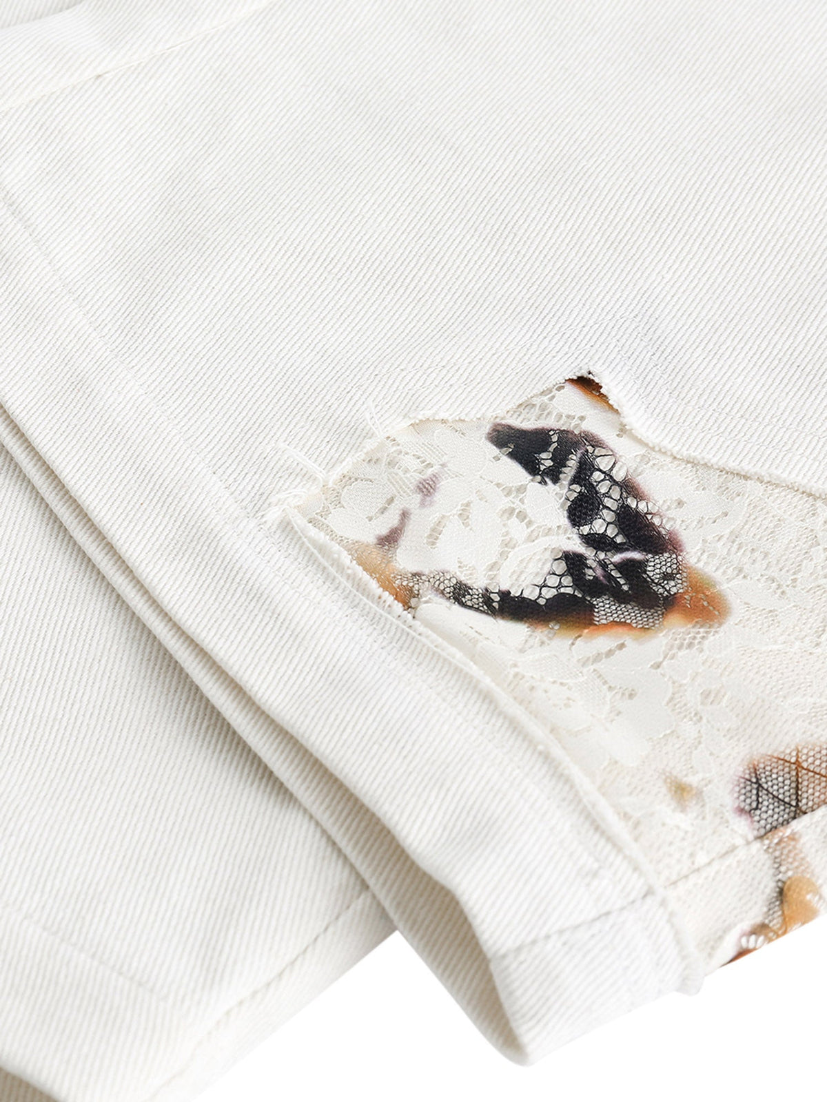 Lace-Patched American Retro Jeans