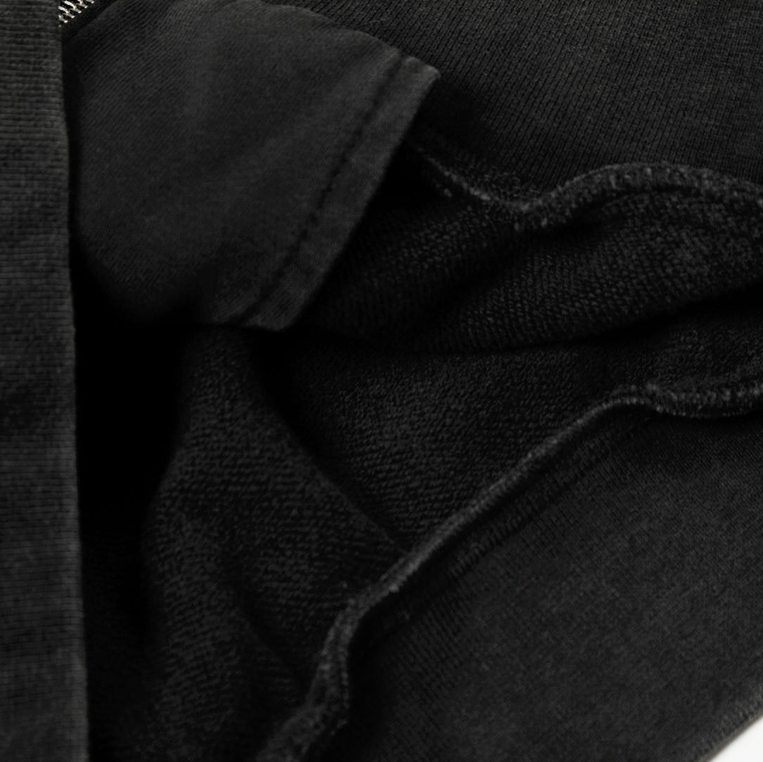 Metal Dikenli Yıkamalı Fermuarlı Kapüşonlu Sweatshirt Naxro