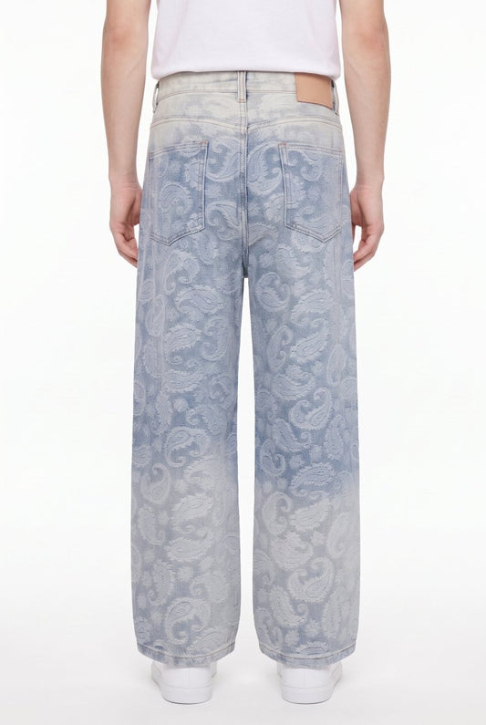Paisley Desenli Bol Kot Pantolon