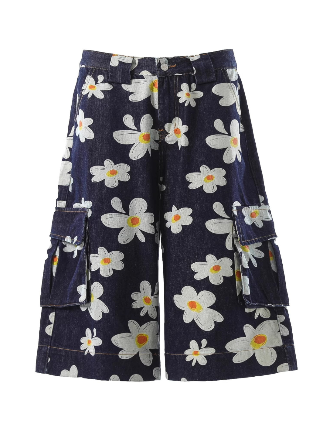 Daisy Print Workwear Shorts