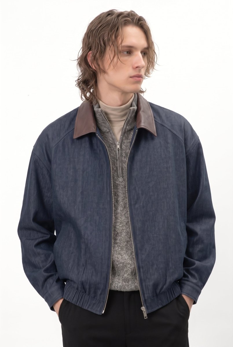 Fermuarlı Denim Ceket