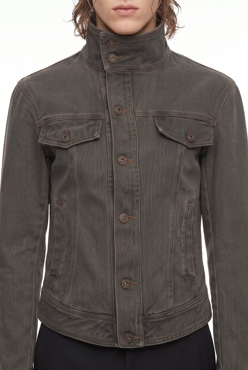 Dik Yaka Denim Ceket