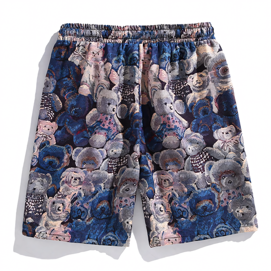 Ayıcık Desenli Unisex Şort