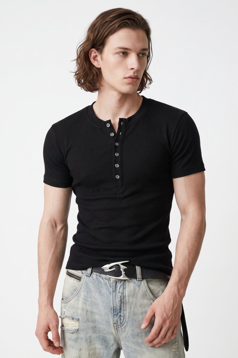 Henley Yaka Tişört