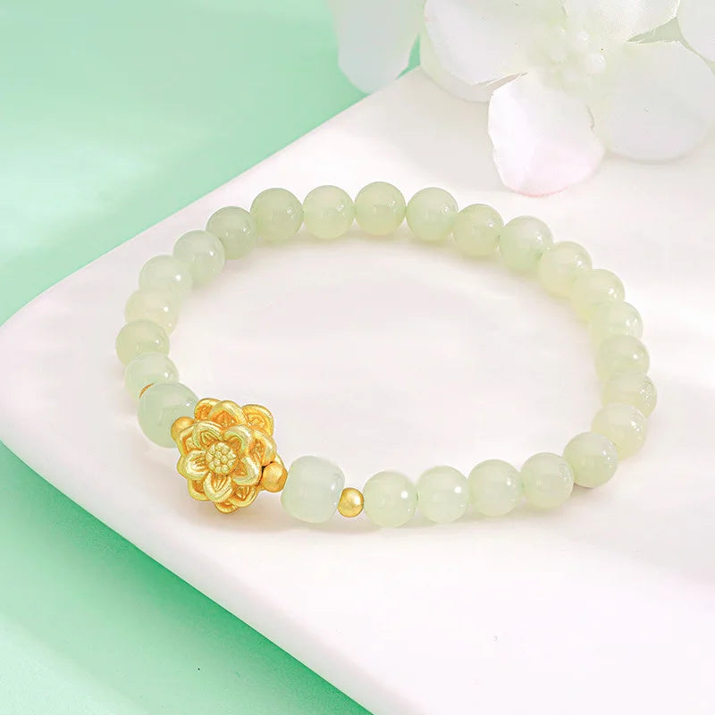 Lüks Altın Kaplama Lotus Çiçek Bileklik