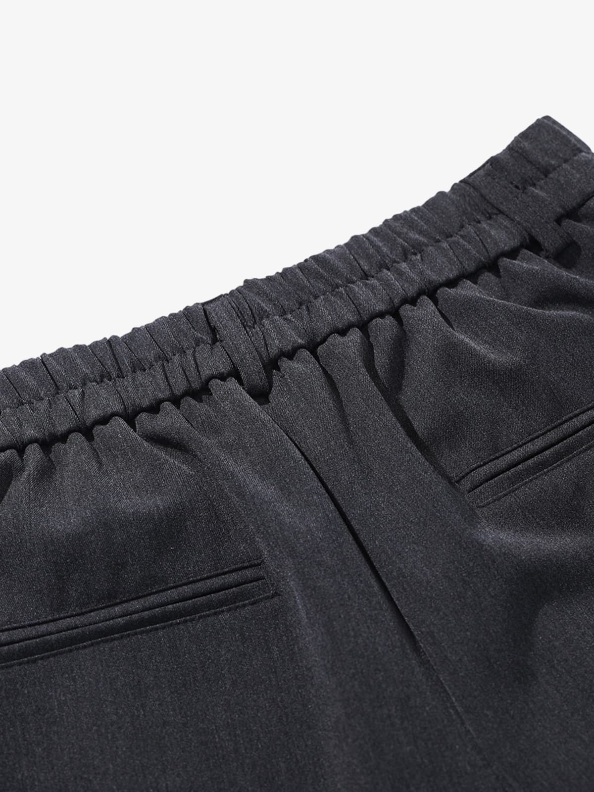 Asymmetric Waist Pleated Wide-Leg Trousers