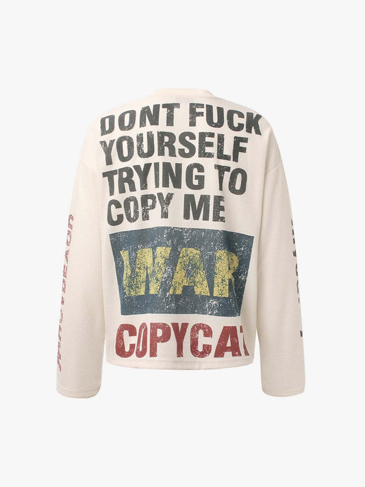 Copycat War Baskılı Uzun Kollu