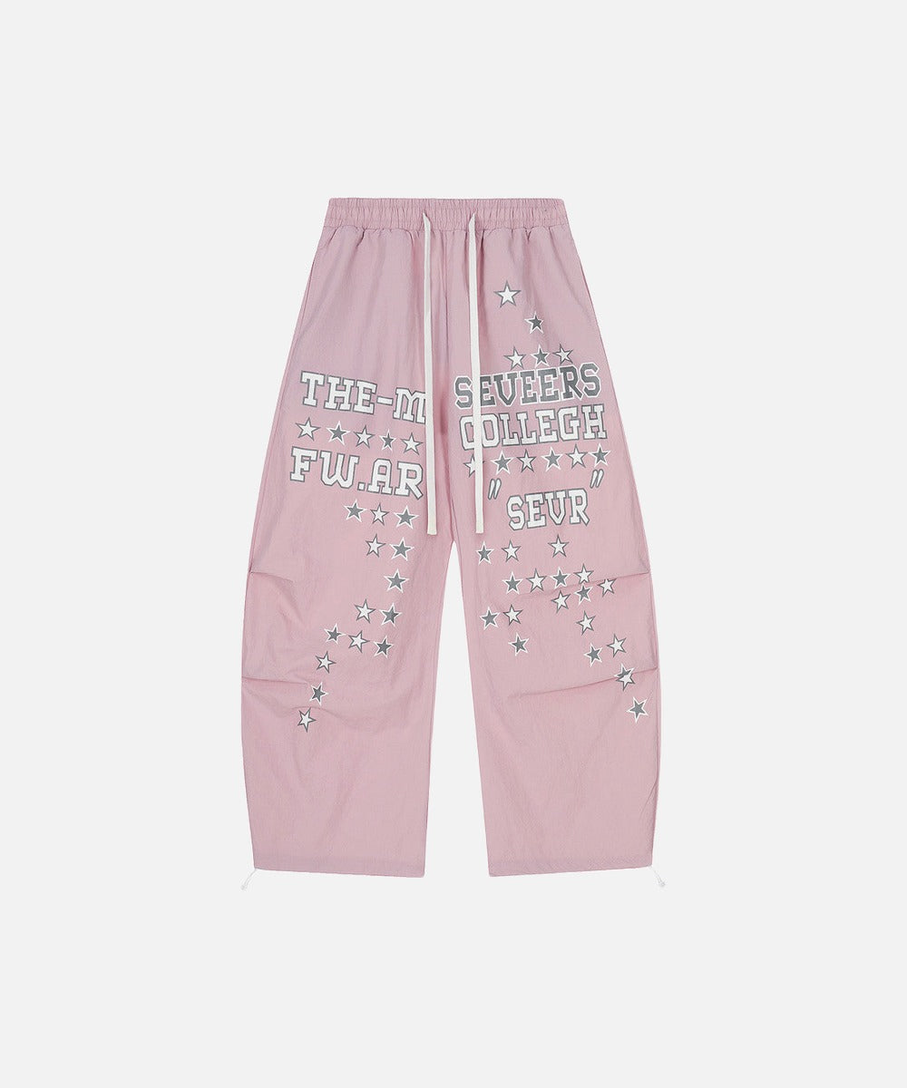 Wide Leg Yıldız Baskılı Pantolon, detay görünüm — Navra Wear