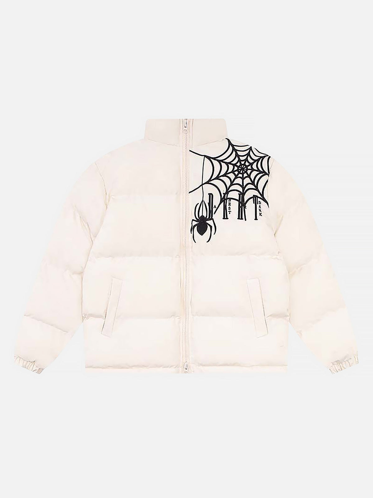 Spider Web Print Padded Winter Jacket