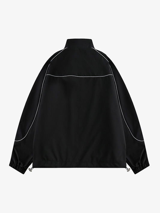 Color-Block Sports Jacket with Reflective Strip