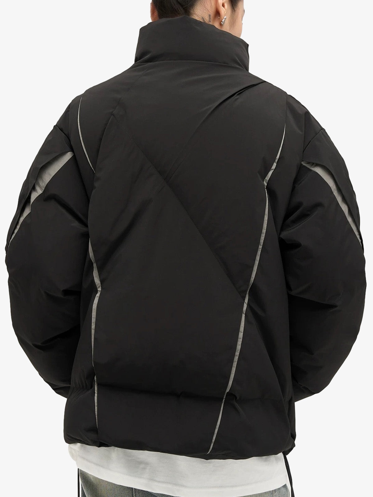 Şerit Detaylı Oversize Pamuklu Ceket