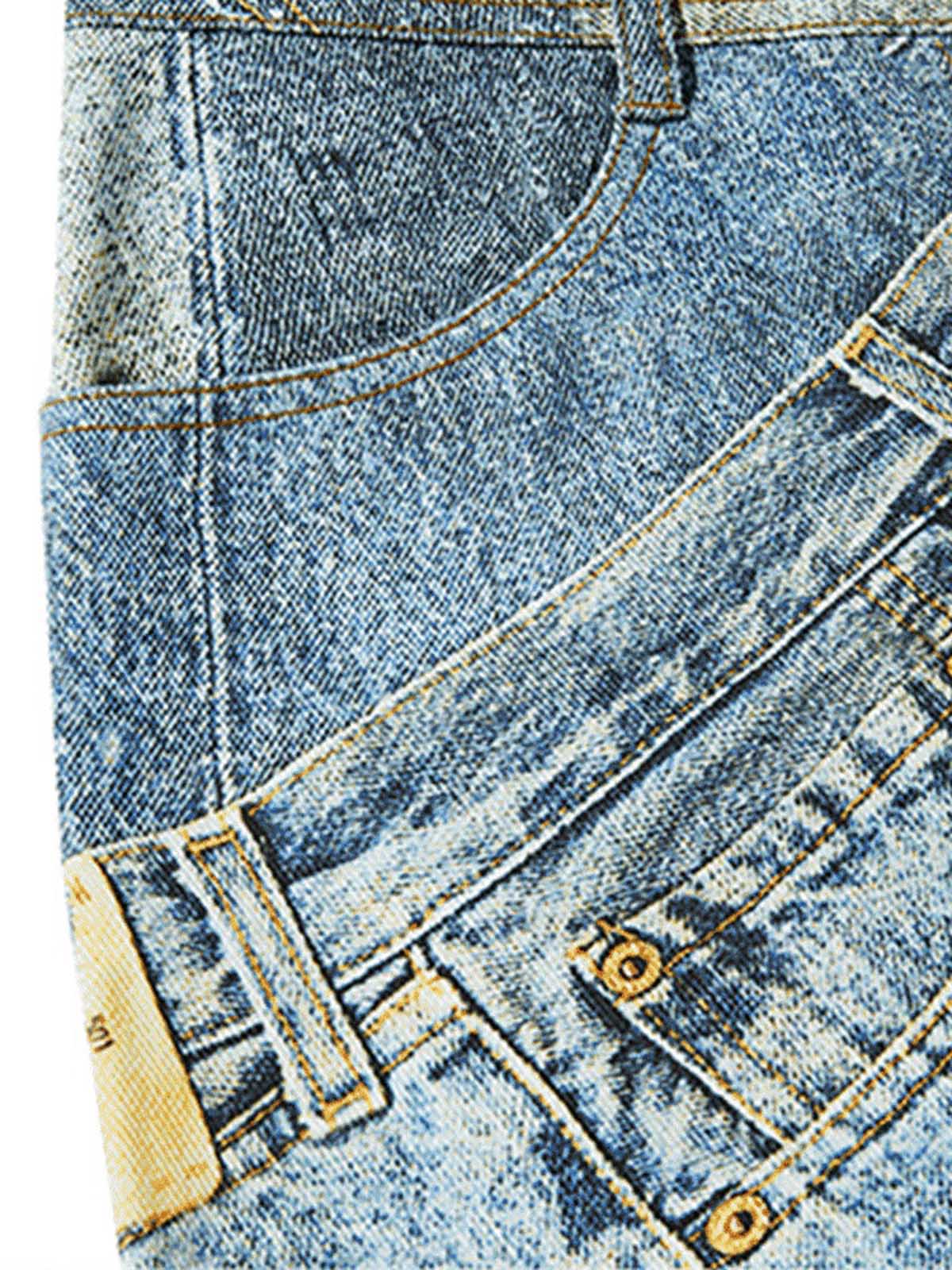 Dekonstrüktif Splice Detaylı Hip-Hop Jean