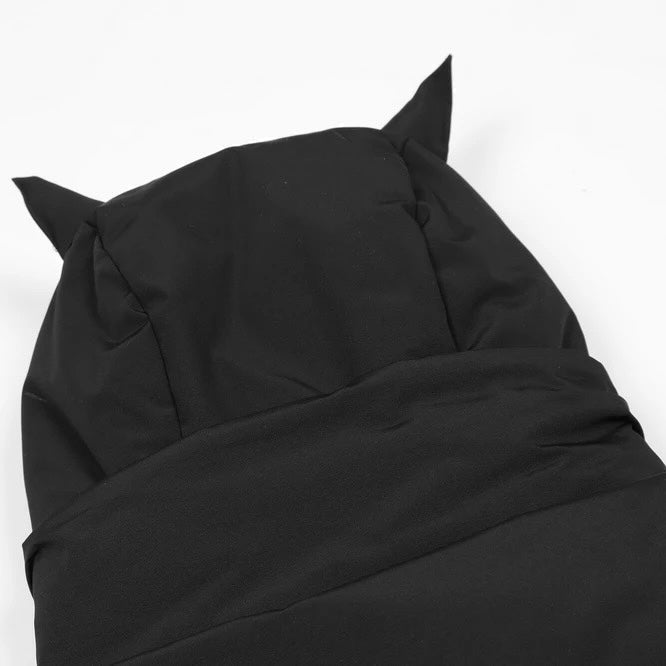 Horn-Detail Hooded Puffer Jacket