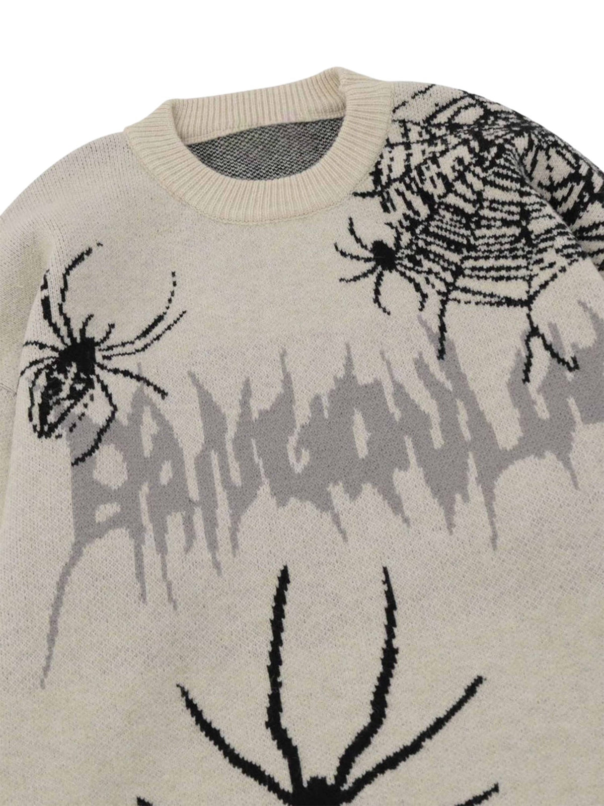 Distressed Spider Pattern Sweater