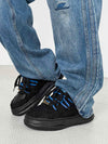 Nakış Yazılı Eskitme Denim Platform Sneaker