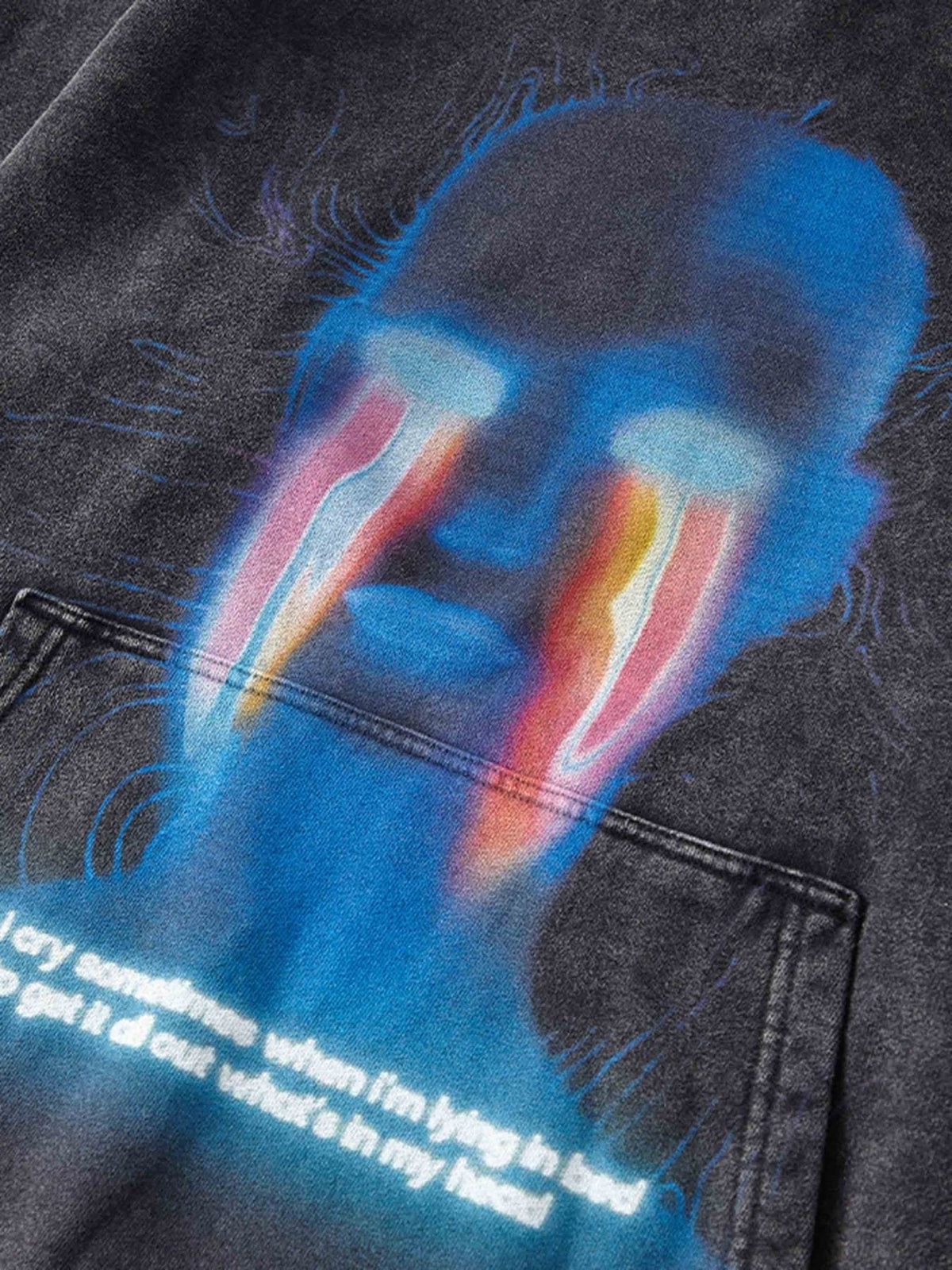 Neon Eye Print Hoodie