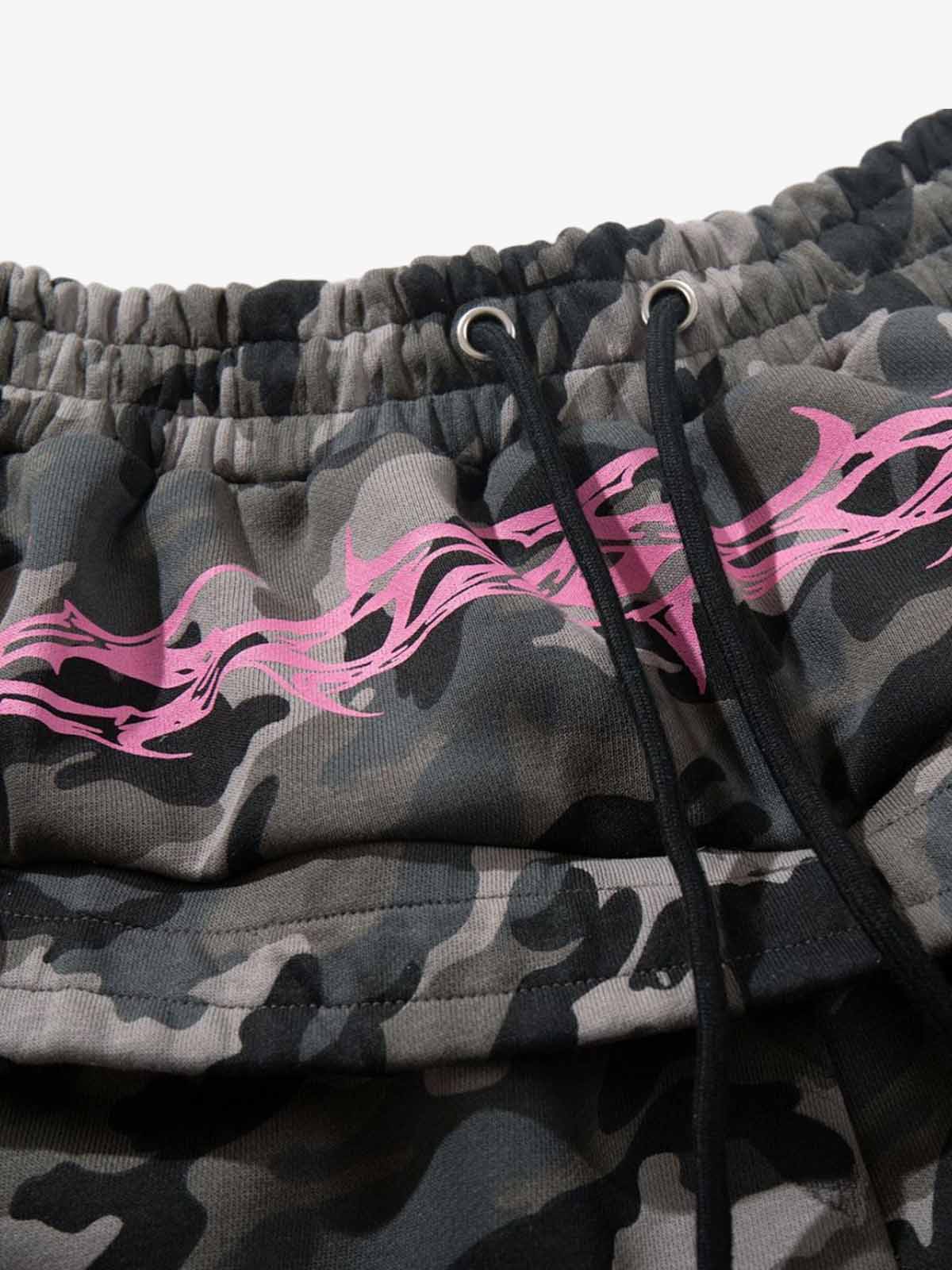 Camouflage Pink Patterned Barrel-Leg Joggers