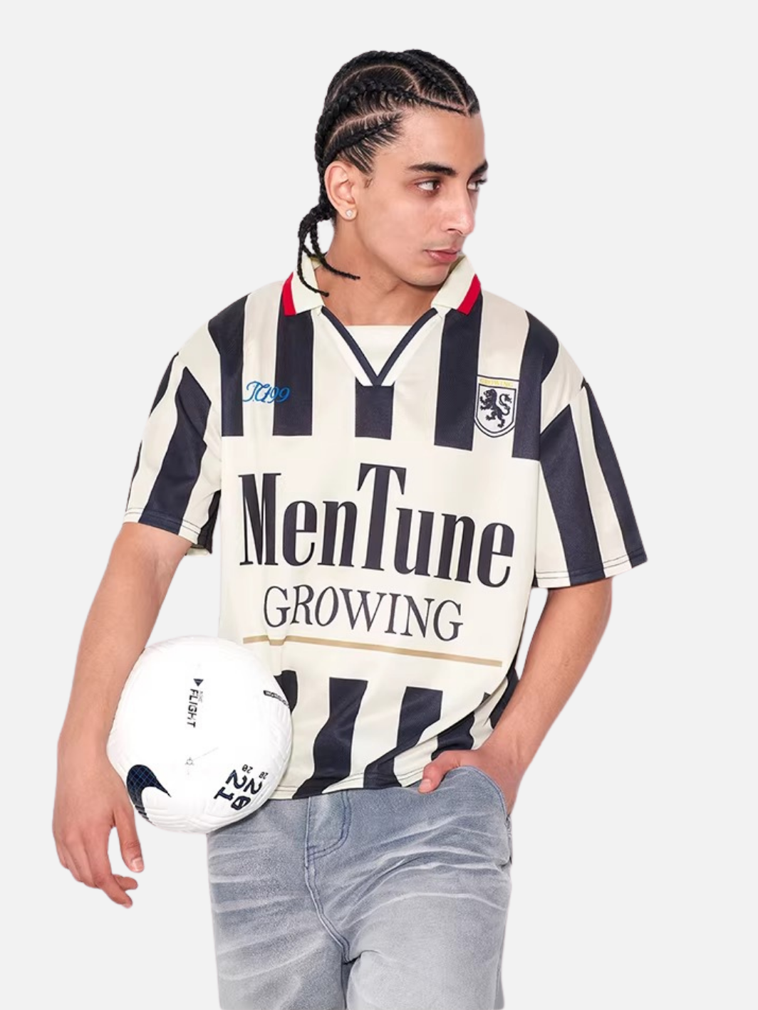 Retro Football Striped Streetwear T-Shirt