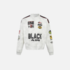 Streetwear Amerikan Retro Baskılı Yarış Sweatshirt