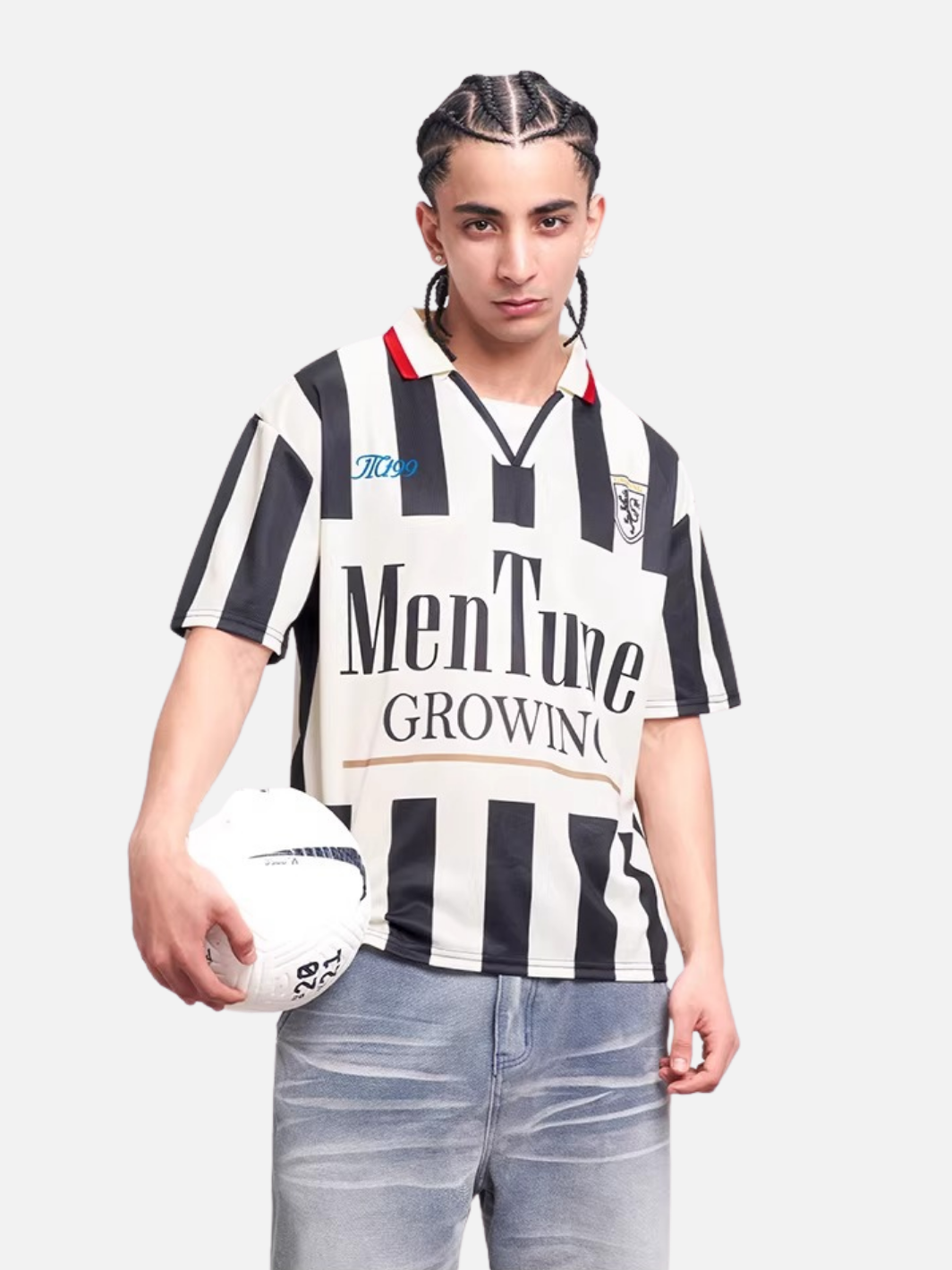 Retro Football Striped Streetwear T-Shirt