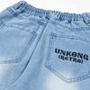 Karakter Baskılı Geniş Paça Kot Pantolon