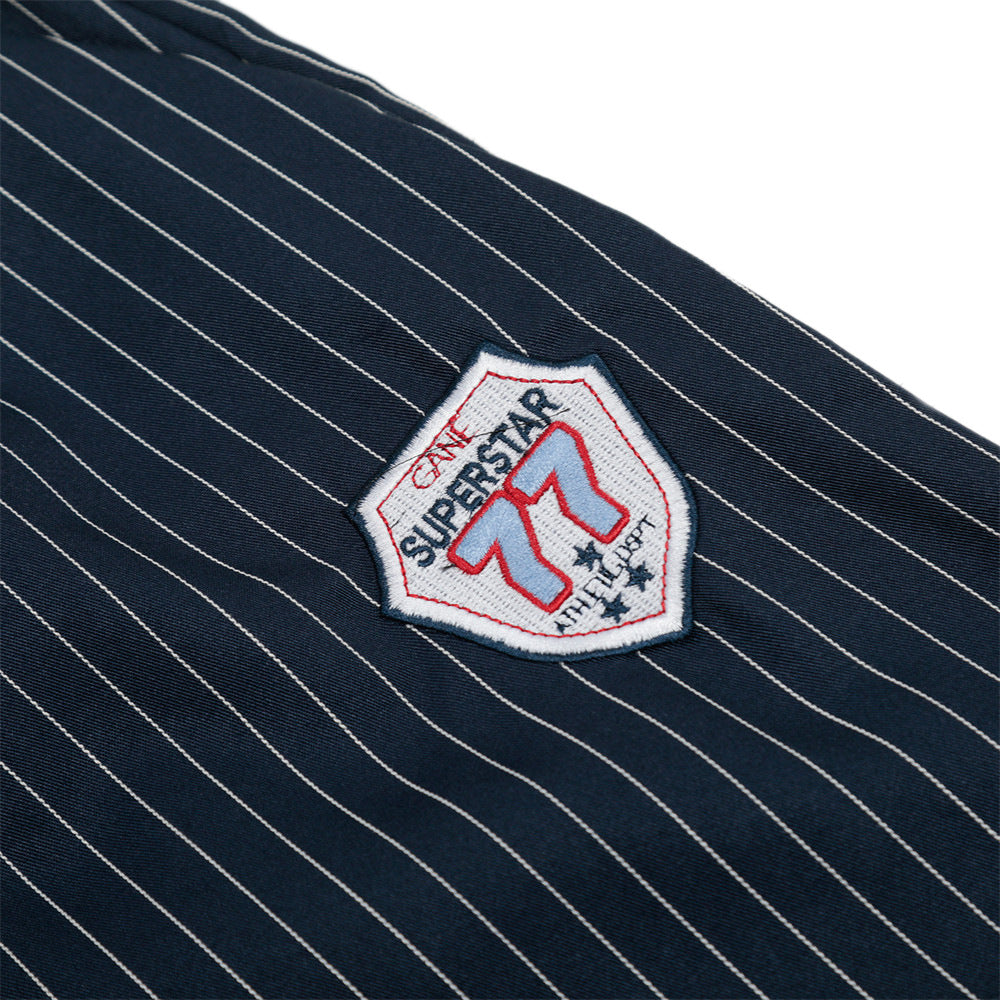 Çizgili Patch Detaylı Geniş Paça Pantolon