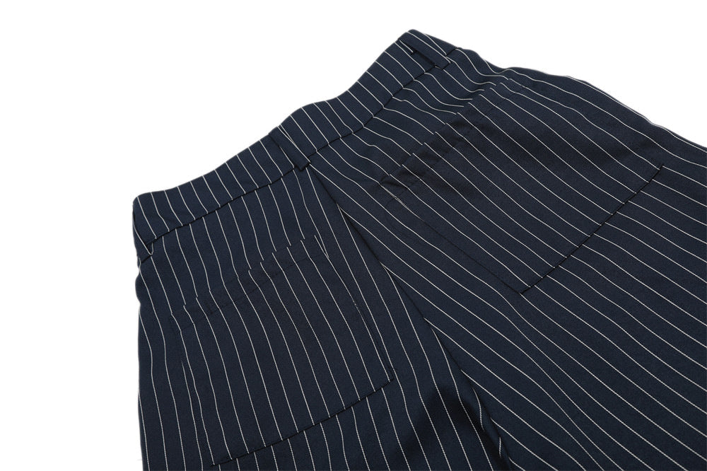 Çizgili Patch Detaylı Geniş Paça Pantolon