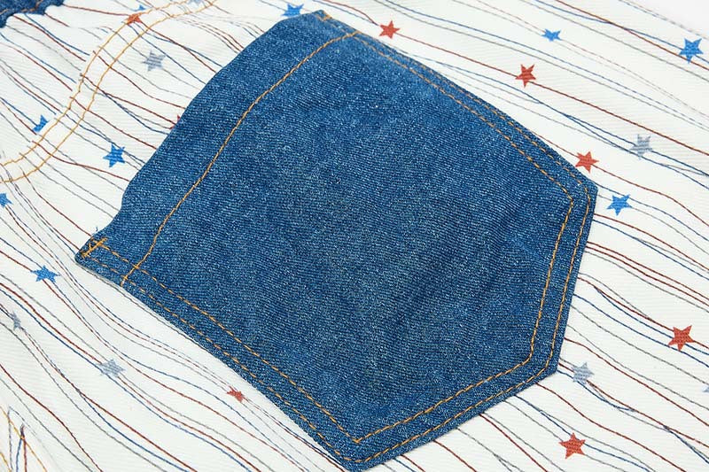Yamalı Çizgili Geniş Paça Pantolon