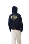 Taç Amblemli Yıpratılmış Kapüşonlu Sweatshirt Naxro