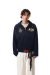 Taç Amblemli Yıpratılmış Kapüşonlu Sweatshirt Naxro
