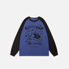 Köpek Manzaralı Harf Baskılı Sweatshirt