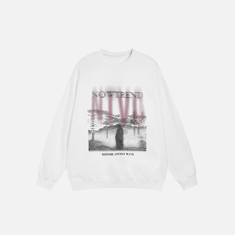 Orman Sisi Baskılı Sweatshirt