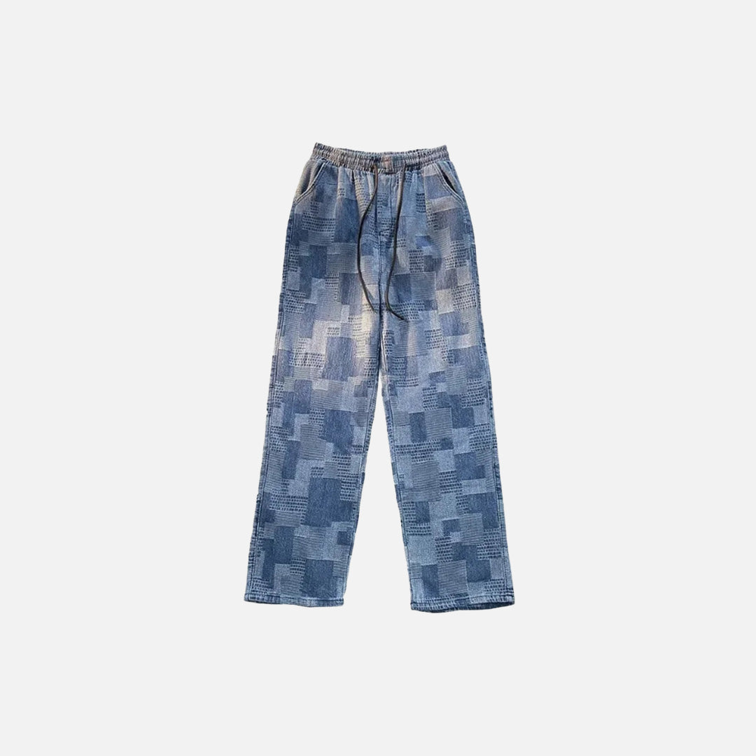Patchwork Bol Kesim Pantolon, önden görünüm — Navra Wear