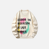 Oversize Hip Hop Harf Baskılı Sweatshirt