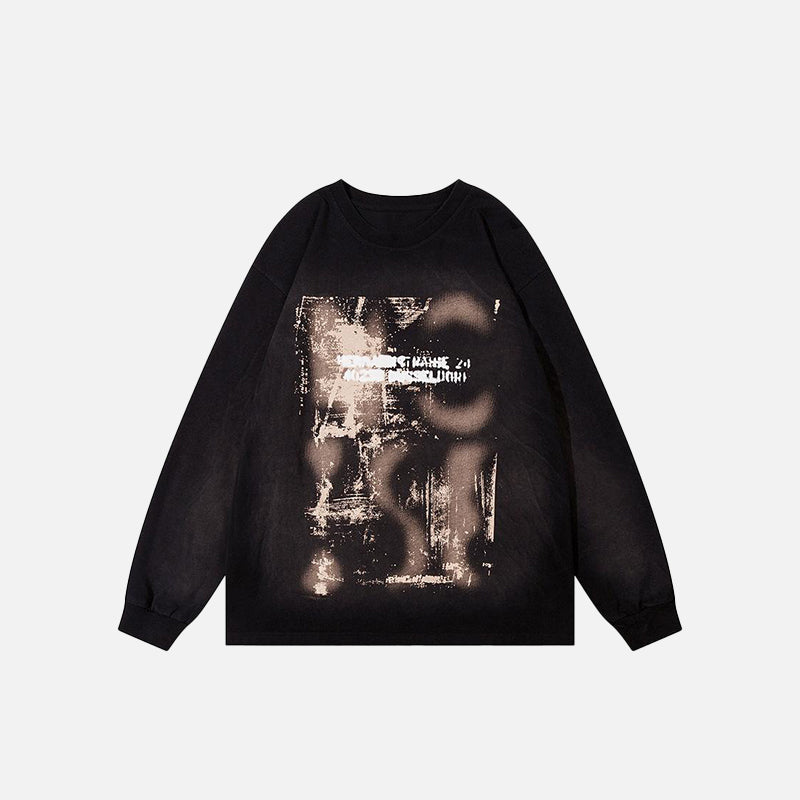 Vintage Baskılı Yıkamalı Sweatshirt