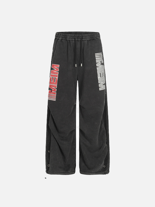 Vintage Wide Leg Harf Baskılı Jogger, önden görünüm — Navra Wear