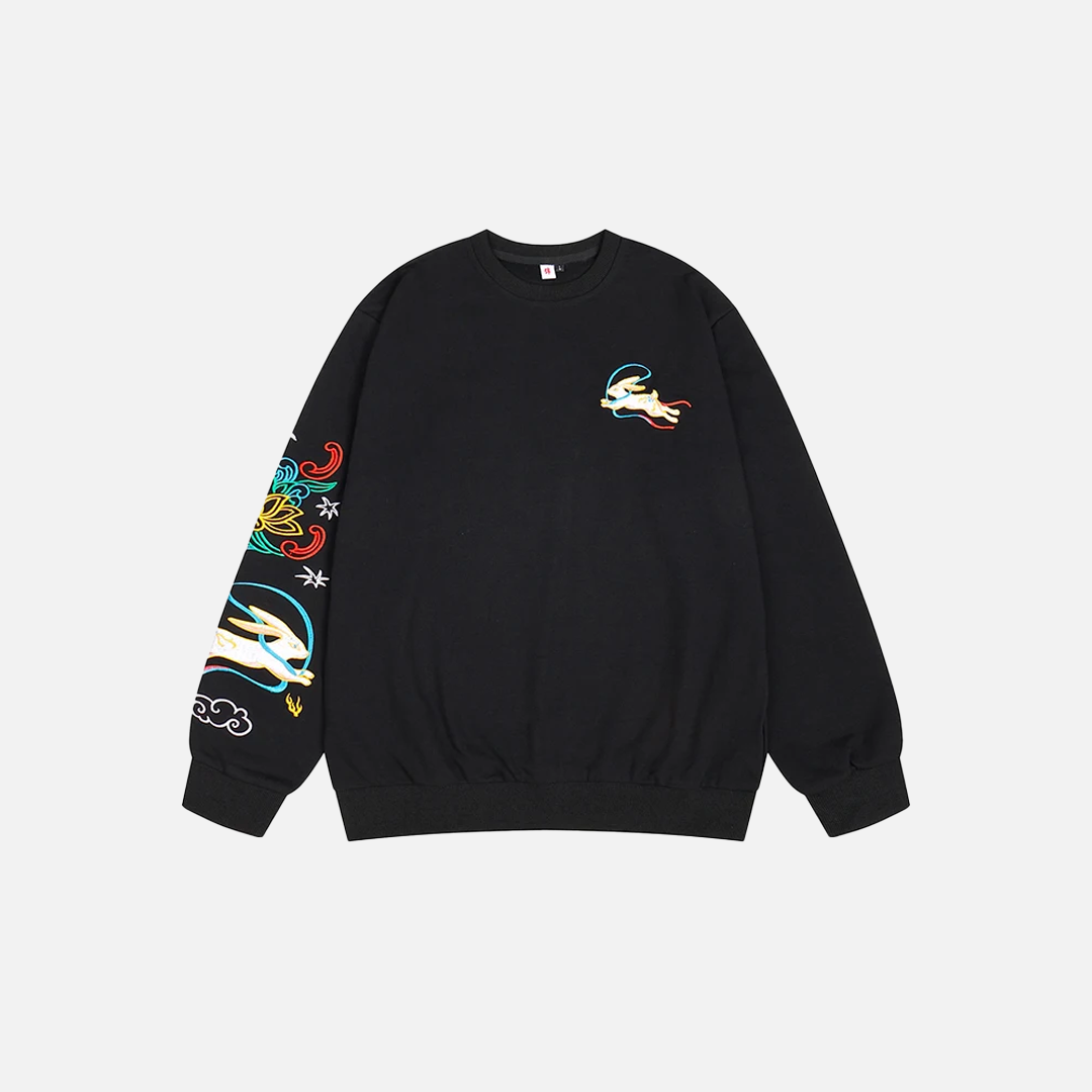 Oversize Çin Nakışlı Sweatshirt
