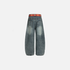 Ekose Kuşaklı Yıldız Patch Kot Pantolon