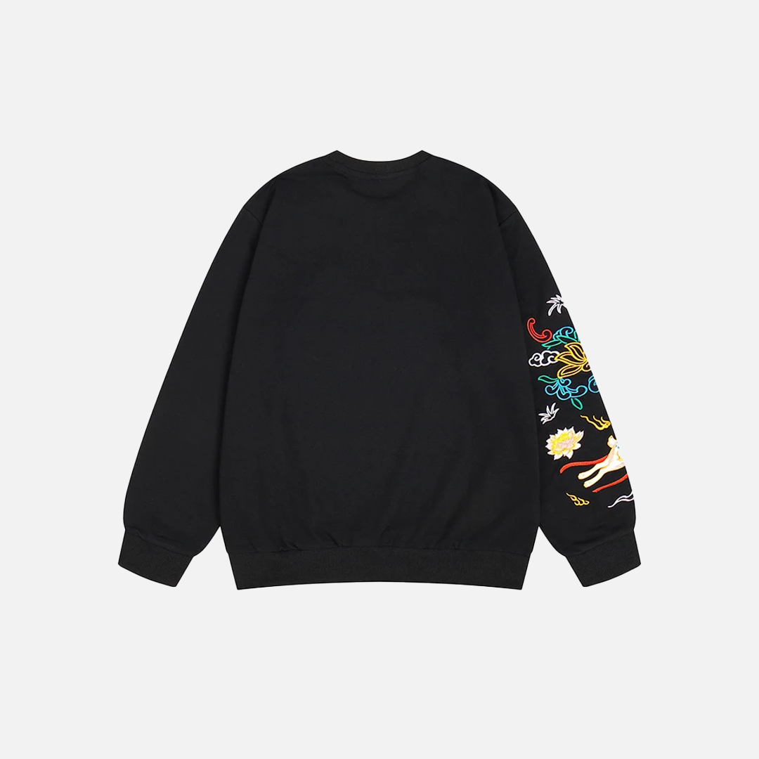 Oversize Çin Nakışlı Sweatshirt