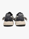 Nakış Yazılı Eskitme Denim Platform Sneaker