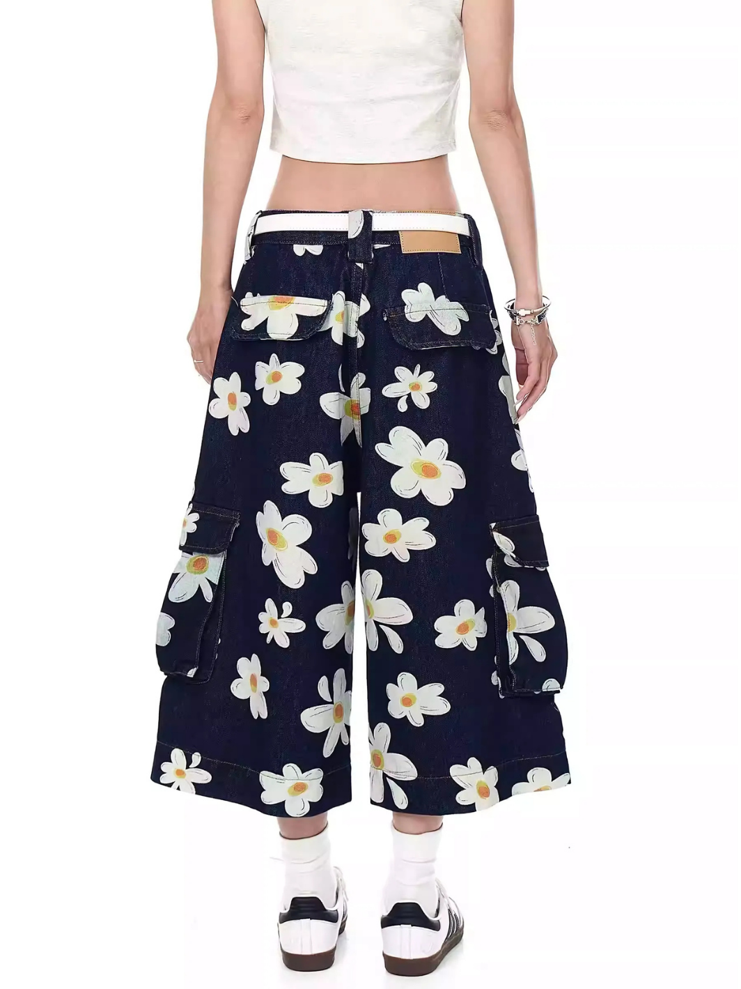 Daisy Print Workwear Shorts