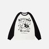 Köpek Manzaralı Harf Baskılı Sweatshirt