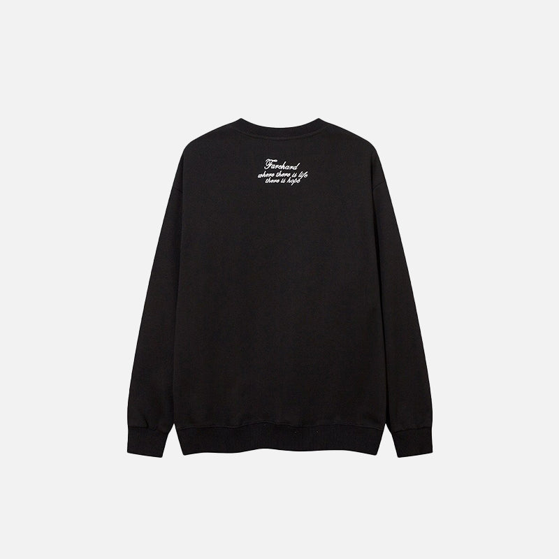 Denim Yıldız Ham Kenarlı Sweatshirt