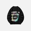Oversize Hip Hop Harf Baskılı Sweatshirt